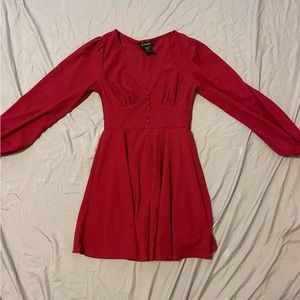 Red long sleeve dress